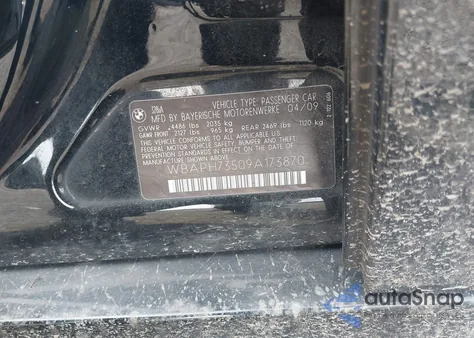 2009 BMW 328I из США, поврежденный, VIN WBAPH73509A173870